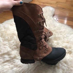 Women's Brown and Black Boots